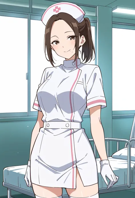 Score_9, score_8_up, score_7_up, source_anime, nene onemine, solo, forehead, brown hair, ponytail, mole, mole under eye, mole under mouth, (best quality), (high quality), {masterpiece}, extremely delicate and beautiful, ultra-detailed, beautiful detailed e...