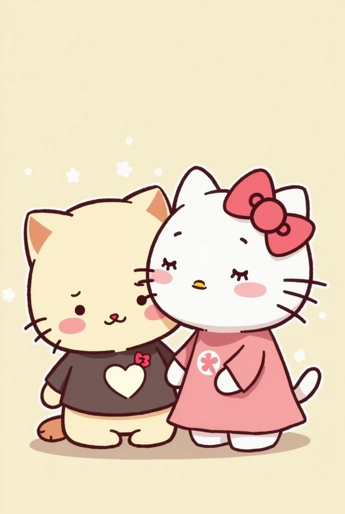  you have a cartoon of two characters that are the representation of two friends who take care of each other,  style you have 15 images of those two cartoons doing different things together, Do it in the style of Hello Kitty, That they are tender and look ...