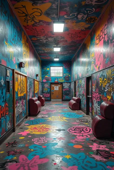 An all-graffiti school, photos of everywhere inside the school