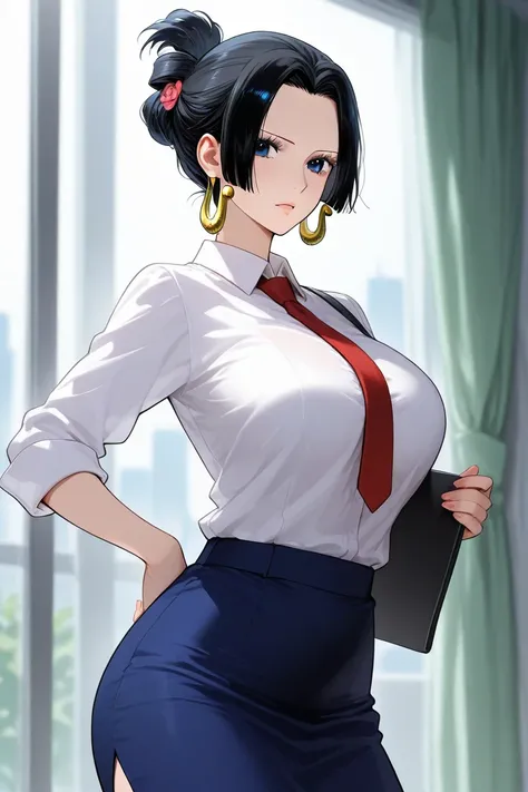 Boa Hancock in a hot office outfit having hot hairstyle 