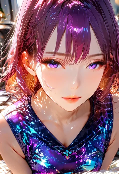 shiny purple china dress,、Staring at the floor、 girl、Rei Ayanami、Sleep on the sofa、 popup:3.0、 Soryu Asuka Langley、 stockings、((Original photo、 top quality、 high resolution、 Ray Tracing 、nffsw、 top quality、Precise processing、 portrait ,3d,pureerosface_v1:0...