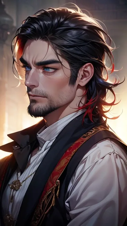 (     borrowed letter ,4K,8k,     highres,     masterpiece :1.2),     ultra-detailed    ,(realistic,photorealistic,photo-realistic:1.37),36-year-old man,3 day beard,Beautiful anime,Portraits,strong,Masculine,      with black hair  ,sharp jaw,         mesme...