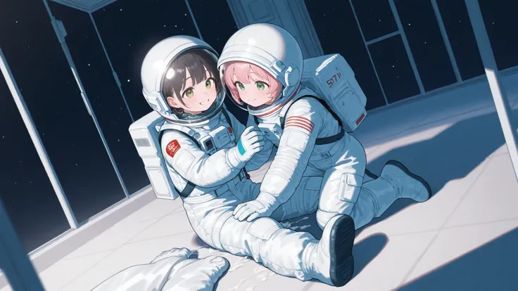 Adorable,loli,smile,astronaut,spacesuit,space_helmet,gloves,cum_in_helmet,happy_sex,fullbody