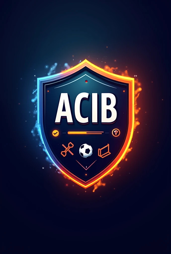  Create a team shield with the acronym ACIB,  app car , Ball and goal 