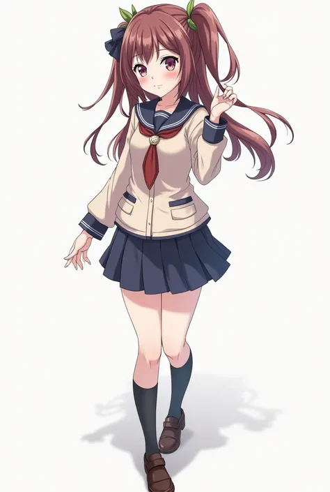 someone is drawing a picture of a girl in a school uniform, an anime drawing inspired by Rei Kamoi, trending on pixiv, shin hanga, magical school student uniform, as an anime character, yandere. tall, anime girl named lucy, single character full body, anim...