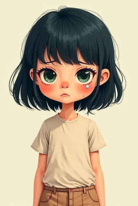 cartoon sad girl