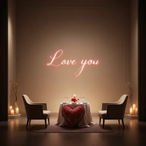  Beautiful room there is nothing superfluous , everything is very neat and beautiful minimalism ,  wall decorations A large Valentine's card with text  "love you" very clear and beautiful ,  is worth a small table with a wonderful dinner for two ,  candles...