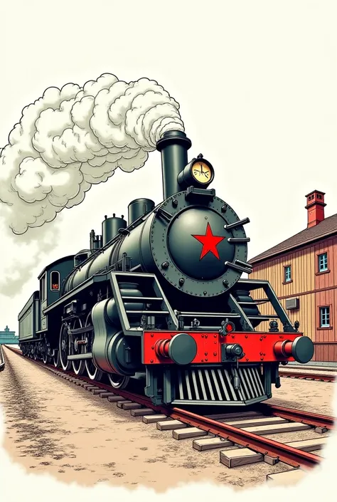 USSR steam locomotive coloring pages