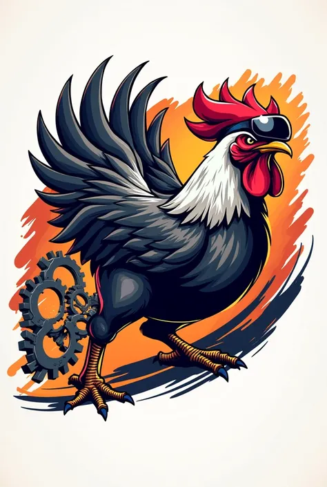 make me a logo for selling chicken soup with a turbo racing chicken theme