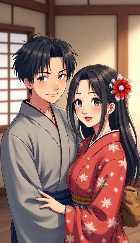 (Masterpiece: 1.2, top quality), couple, two people, very elaborate face, Japanese, happy couple, house