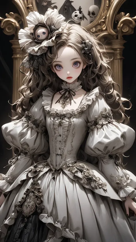  Tim Burton style 、  extremely realistic 、Baroque, 