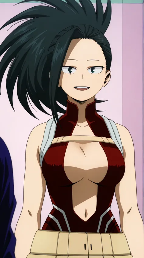 yaoyorozu momo,my hero academia
High quality ,  best quality , masterpiece,  High Resolution , detailed face( LoRA: yaoyorozu),anatomically correct, detailed hair Style( LoRA: yaoyorozu),anime Coloring
solo, 1 girl
, long hair, bangs, black hair, ponytail,...