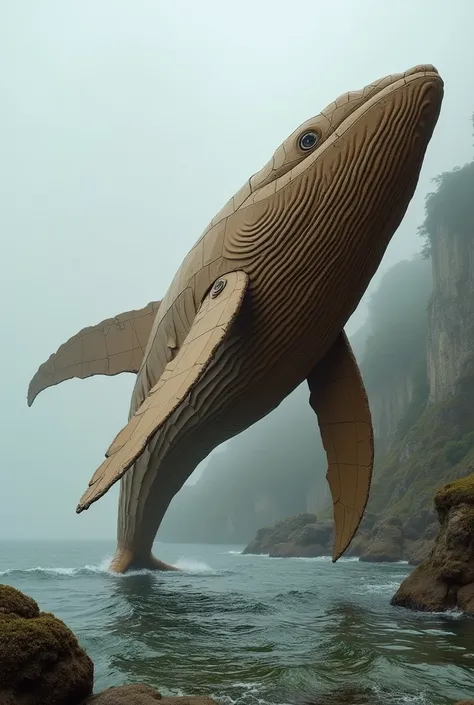 whale in cardboard