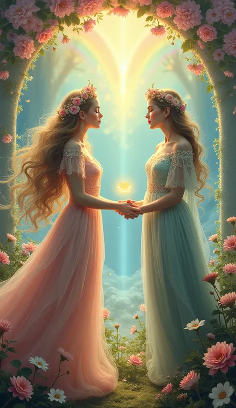 poster with the title 'princess of flowers and the queen of rainbows'