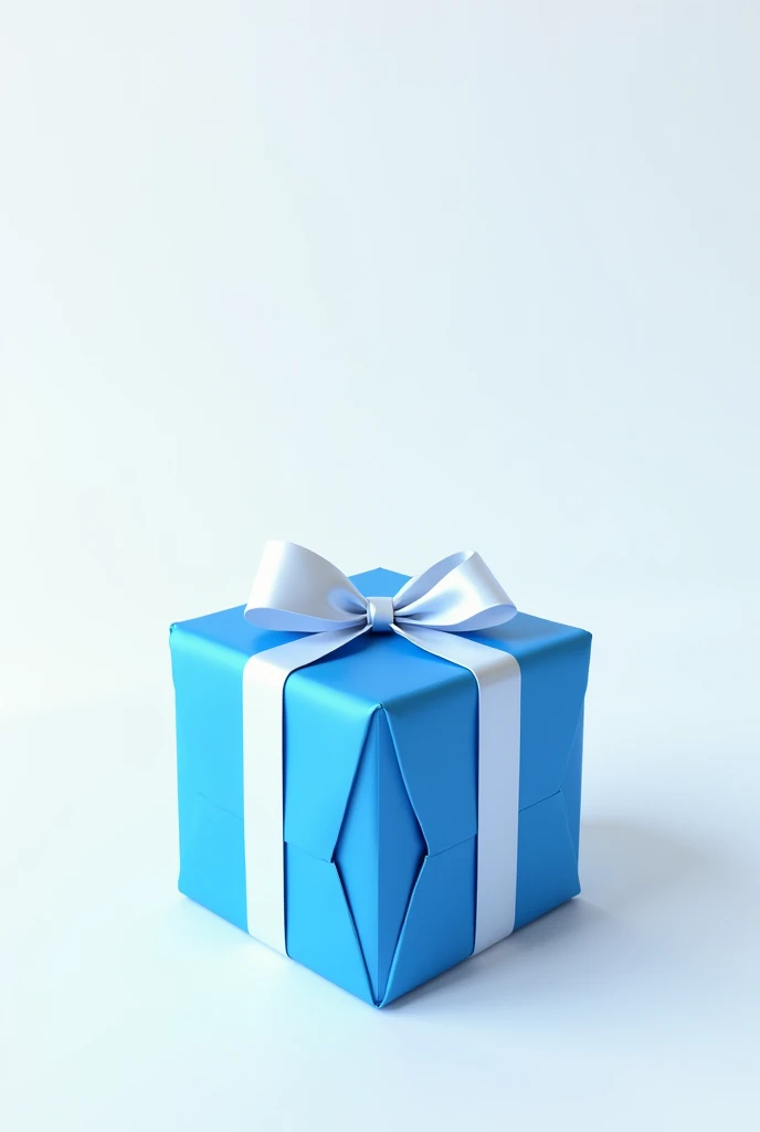 Blue gift box in white screen 