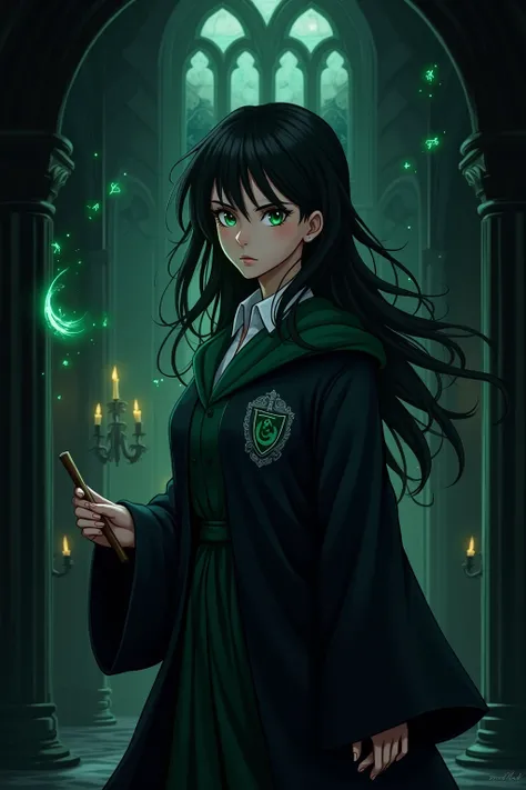 Female Harry Potter Slytherin anime