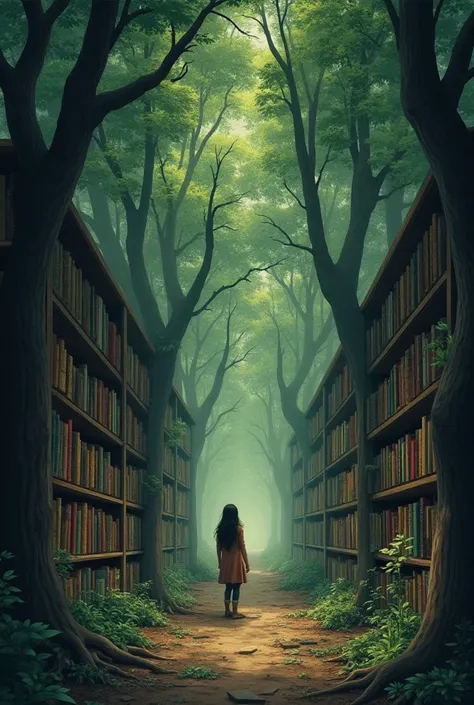 In a forgotten corner of the world, there existed a library that no one knew about, hidden in the heart of a dense forest. This was not a normal library, though. It was a living one, a place where the books themselves breathed, shifted, and whispered secre...