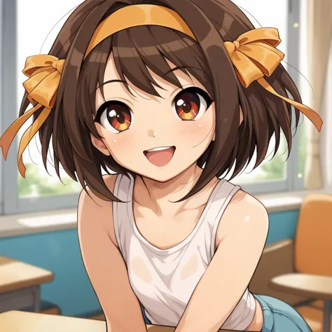 loli, happy, tank top,side, Suzumiya Haruhi no Yuuutsu,blush