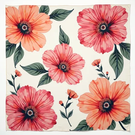 high quality modern cloth design with big flowers equally spread