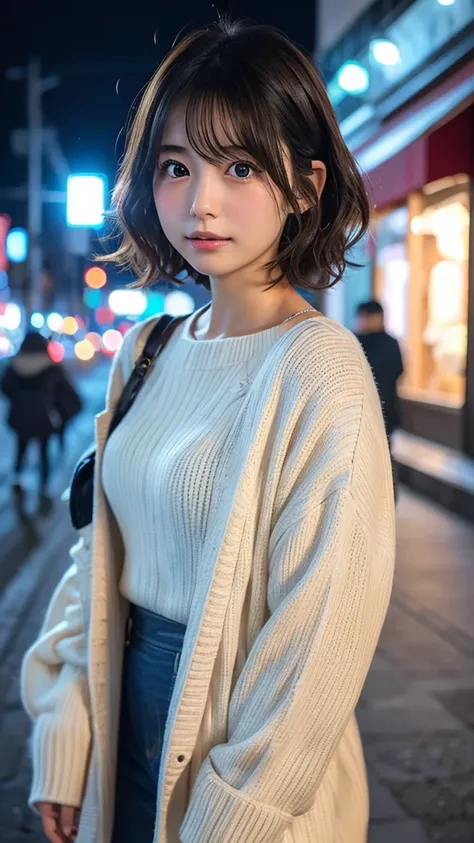  Japanese girl facing the front, super image quality, cute, pretty, sexy, and cute, actress, Japanese pretty girl, Lori, loose, short, curly hair, excellent style, excellent skeleton, clean, fluttering hair, small face, delicate girl, realistic girl, girl ...