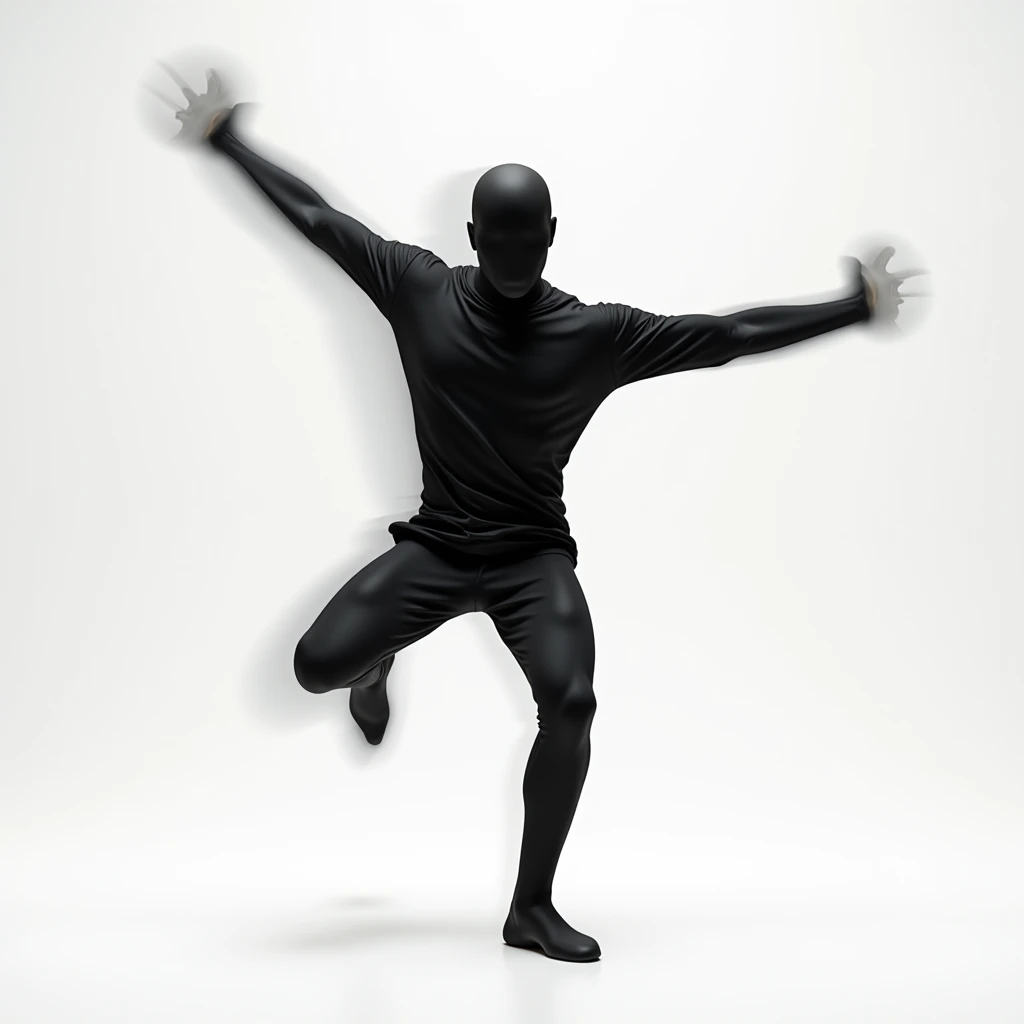  breakdancing windmills full body black tights 　All faces are black 　Cool　 The background is white 