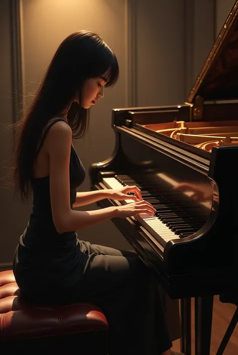 Put a girl together with the piano