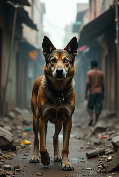 Dog in slum