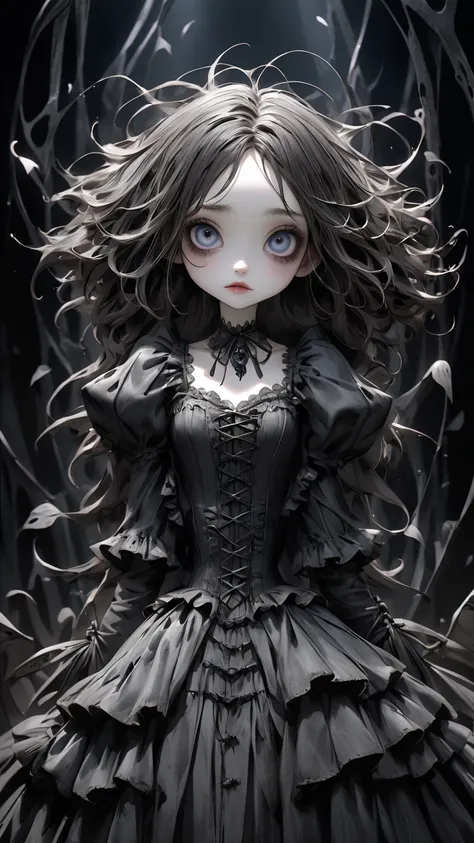  Tim Burton's Style、 extremely realistic 、 darkness、