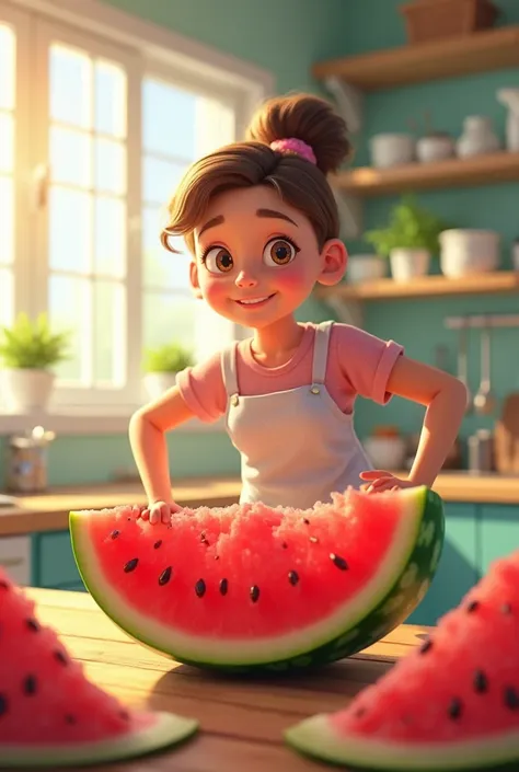 With this character make juice of watermelon 