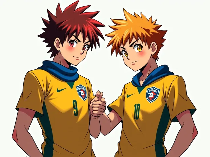 2 male oc de 16 ans adulte de l'anime inazuma eleven victory road.beaux gosse puissant et charismatique.
mishi beaux gosse puissant et charismatique.cheveux herisssé brun et rouge sauvage yeux ecarlate 
stylé artificiel 
porte une echarpe bleu et un cache ...