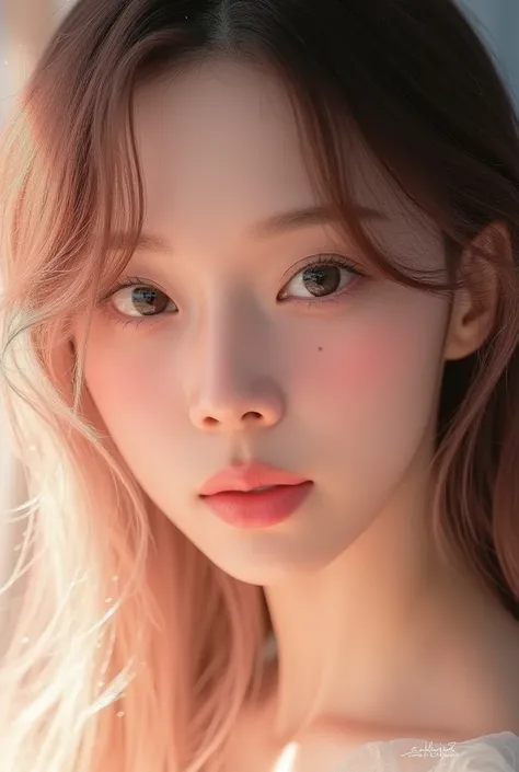 น่ารัก , glowing skin , western make up , pink make up , blue eyes