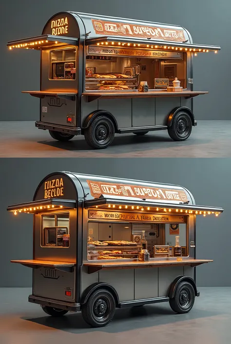 a portable pizza cart with 12ft long 