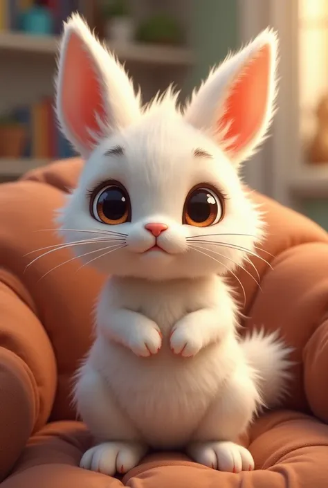 Make me a rabbit mix with a cute cat 