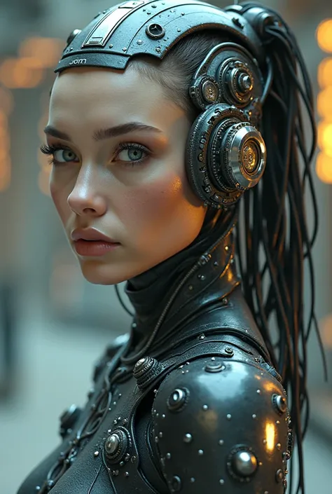 A beautiful cyborg woman, 8k,  details and perfect light, Postmodern atmosphere,  photorealistic .