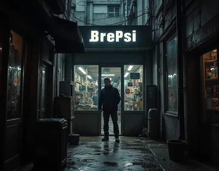 ozon671games, 40 years old,   male focus, Grey City, alley, robs a store "BREPSI "