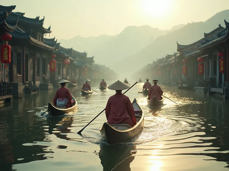 create a cinematic film of the Yangtze River, this 1000-year-old town boasts picturesque gondolas and traditional Vince houses that transport you back to the Ming and Qing Dynasties.