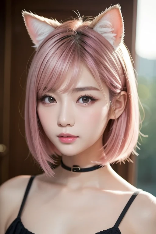 gentle and adorable Chinese beauty ,  Delicate Sexy Clavicle ,   charming goose egg face ,  double eyelids,  smart peach flower eyes,  pink lips,  Small upturned nose , Bare shoulders,  focused face ,  face close-up while changing clothes, ,  more details,...