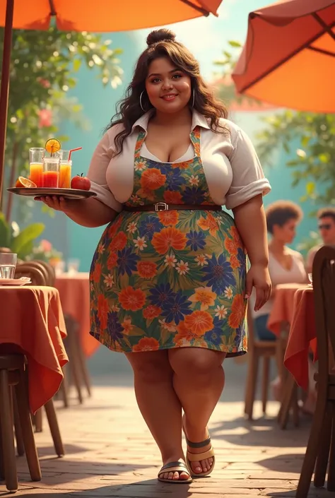 massive plus size beefy pawg waiter at summer