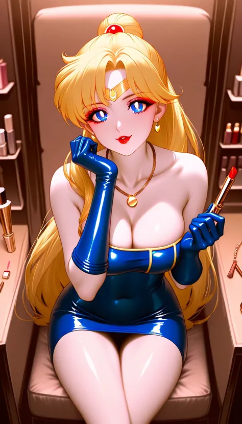   score_9,  score_8_  up the side  ,  score_7_  up the side  ,   Masterpiece,   high resolution,   shiny clothes,   in the seat,  alone, Atsugesho:5.0,(Minako Aino\(Sailor Moon\)),   heavy makeup,   long hair, (  blonde :1.1),  (  white skin:1.3), , Red ge...