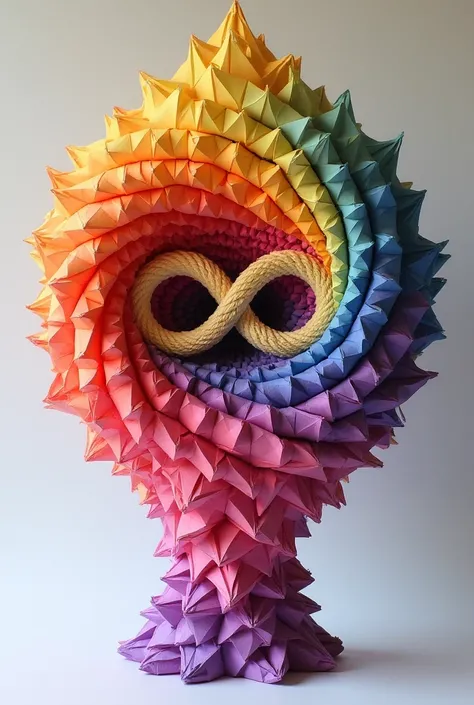 Piñata using paper with a symbol infinity with stand