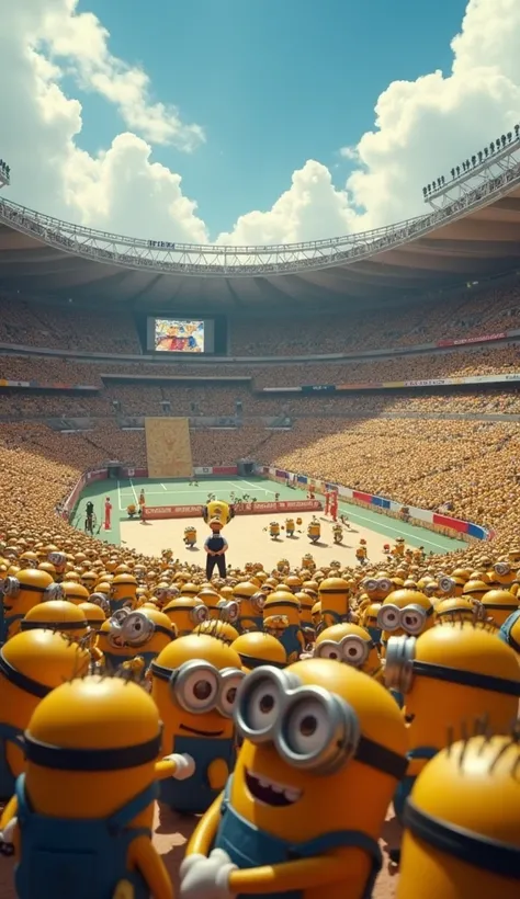 A massive stadium filled with thousands of Minions competing in the most ridiculous Olympic Games ever, where every event involves oversized socks. Some Minions participate in a high-speed race inside giant smelly socks, while others attempt to pole vault ...