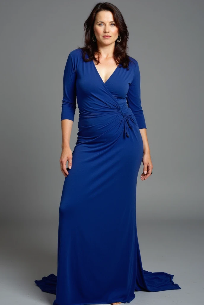 Lucy Lawless   56 years old mature beautiful mom  Dress-blue Dress-blue Dress-blue