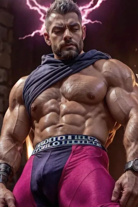 40 years old (police officer), (wearing tight police uniform:1.5), (majin aura:1.5), (muscle growth:1.5),absorbing evil power,flexing muscle, seductive, arrogant, huge boddy, Masculine, absorbing evil power, (dominant:1.5), (sadistic:1.5),he falls into dar...