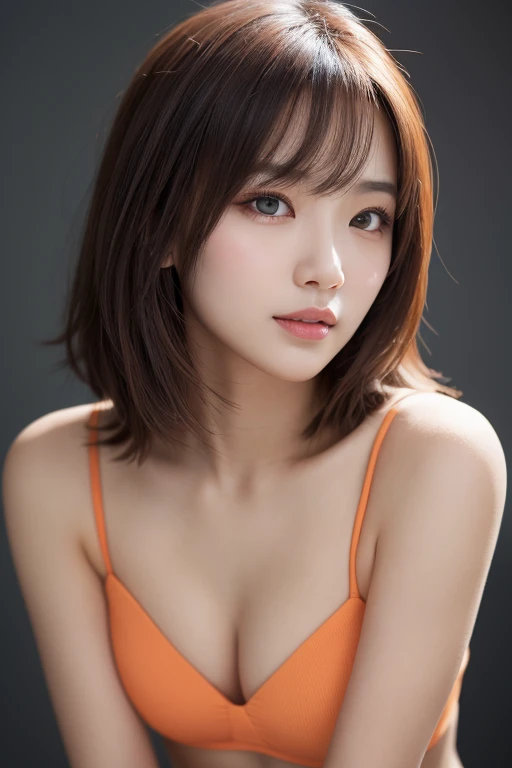 (( Masterpiece)), (( top quality)), ( portrait of a beautiful girl), Perfectly detailed eyes,  perfectly detailed face overflowing from lips,  super detailed nose, 開いた口,   perfect teeth,  bare shoulders,  attractive,  perfect face, dimples on cheeks ,  dep...