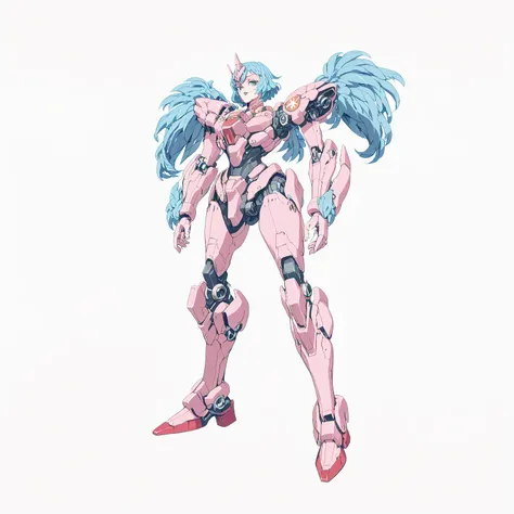 Bishoujo robot, Lantern, twin tails, close-up of a robot standing on a white surface, Gundam robot, Gundam wing style armor, Gundam is windmill shaped, Gundam, modern Mecha Anime, extreme Gundam, Large mecha robot in anime, Gundam style, Gundam armor, The ...