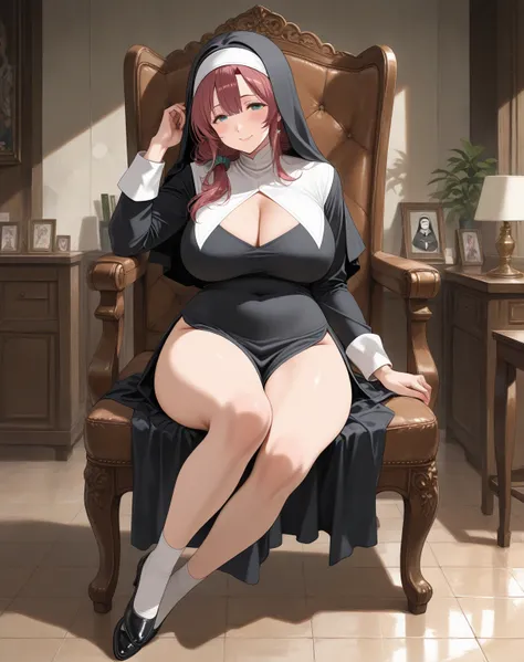 Mature female nun full body