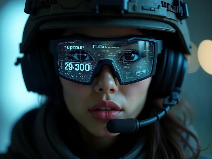 (masterpiece:1.2,Excellent Quality,Mirror-like,Cinematic Experience),8k,wallpaper,Ray Tracing,(beautiful woman sexy lips),Standing,(美しいIndonesian woman),(Wearing futuristic tactical glasses:2.0,Tactical data displayed on glasses:2.0,Detailed image of glass...