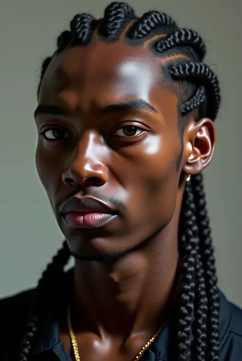 Realistic man with cornrow hairstyles 