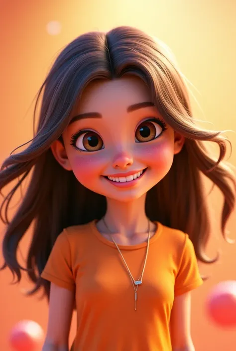  Create a beautiful young Disney Pixal . cheerful and smiling young Pixal {x} with long hair for the profile of.feminine motivation  