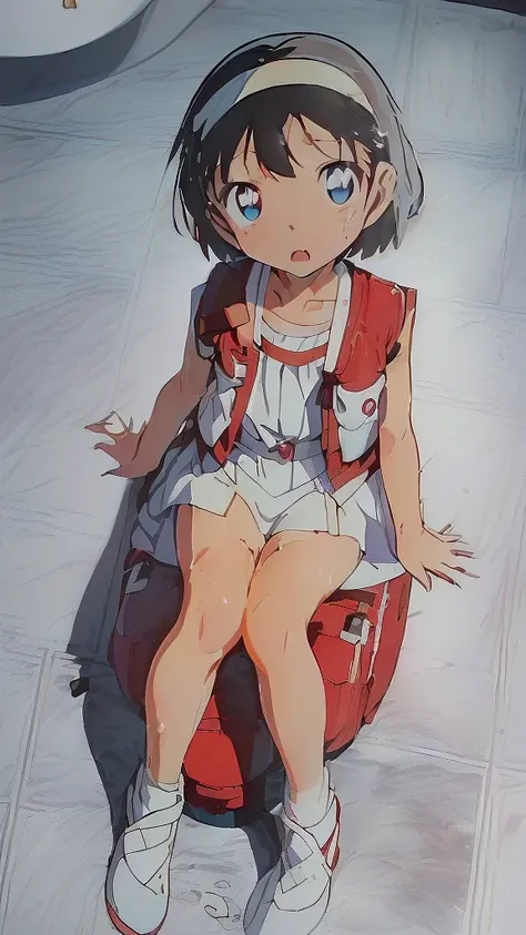  (((                                  white panties                      ）））,
YOSHIDA AYUMI,                  one girl， short、                 hair ，                 short hair，，                  blue eyes、             red headband surrounded by bullets   ...